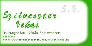szilveszter vekas business card