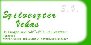 szilveszter vekas business card